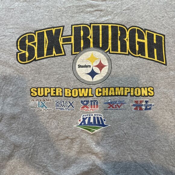 Vintage Y2K Pittsburgh Steelers Six-Burgh NFL Football Graphic T Shirt Mens XL - Picture 6 of 8